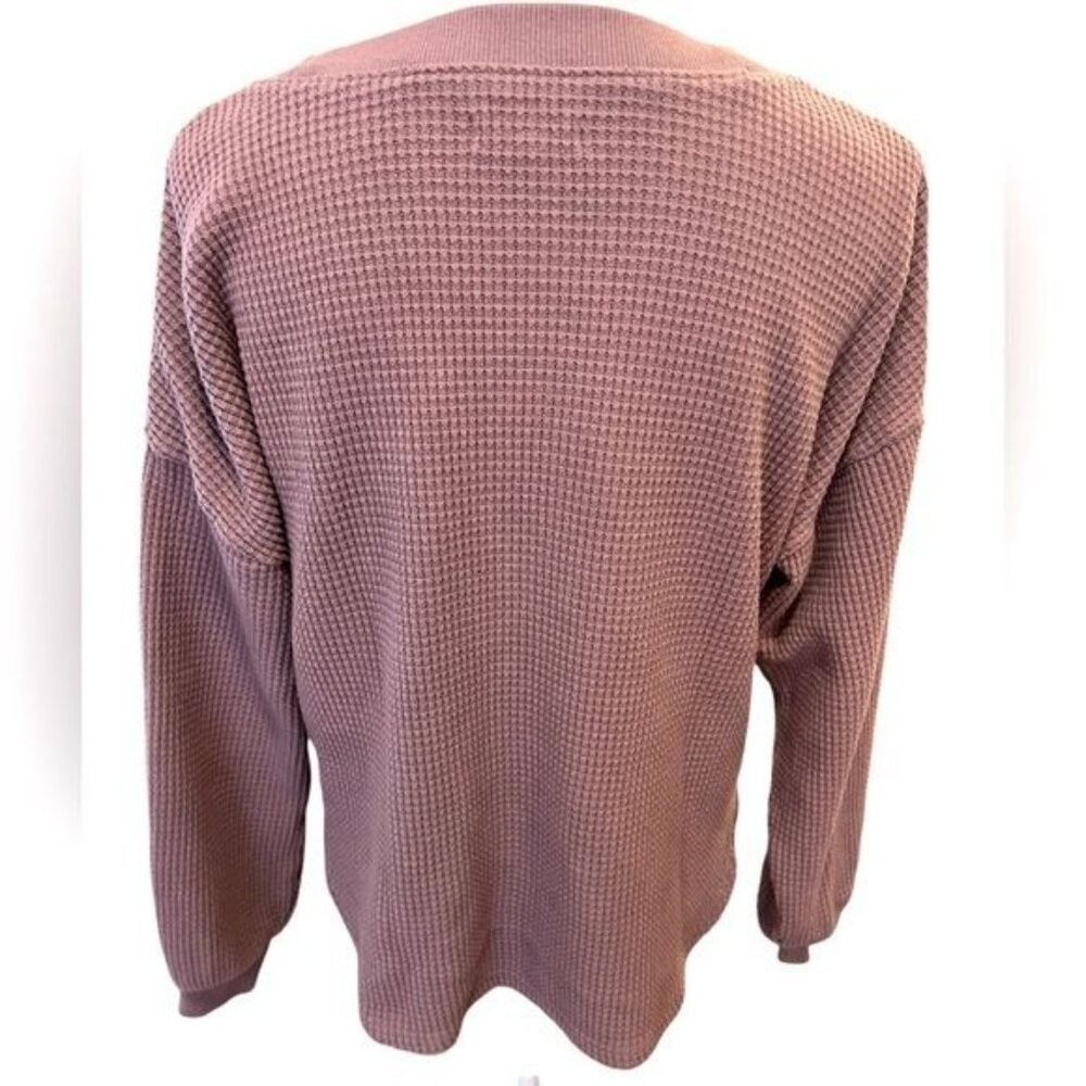 Madewell Waffle Knit V-Neck Long-Sleeve Sweater Size Small Style #NI071 Lavender - Picture 2 of 10